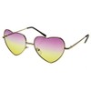zeroUV Womens Fashion Metal Color Tint Lens Heart Shaped Sunglasses