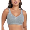 DotVol Women's Comfort Cotton Bra Full Coverage Wirefree Embroidered Lace