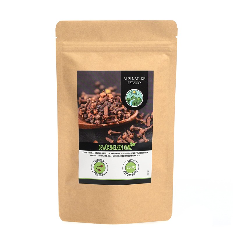 Whole cloves (250g, 8.8 oz), gently dried, 100% natural, vegan