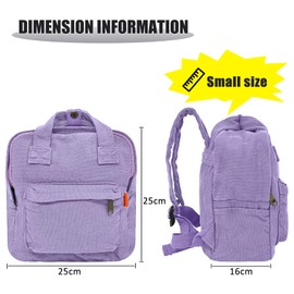 Boziee Small Backpack Women's Canvas / Cord City Backpack Backpacks Daypacks Backpack Handbags Children's Backpacks for School Travel Work Women Girls Teenagers Unisex Small Size, purple