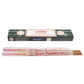 Satya Jasmine Incense Sticks Agarbatti Indian Natural Fragrance Hand Rolled Pack of 3