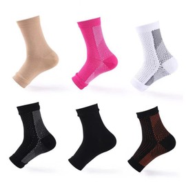 LALAFINA 2pairs Compression Socks for Ankle Support Breathable Elastic Plantar Socks for Sports Black for Athletes Prolonged Standing
