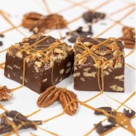 Valley Fudge, Chocolate Pecan Turtle, Fresh Artisan Fudge, Real Butter, Gourmet Candy, One Pound Package