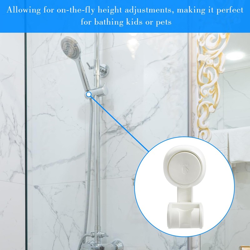 GLADFRESIT Suction Cup Shower Holder, Wall Mounted Removable Shower Head