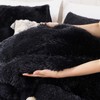 Smoofy Fluffy Full Size Comforter Set, Faux Fur Black Comforter