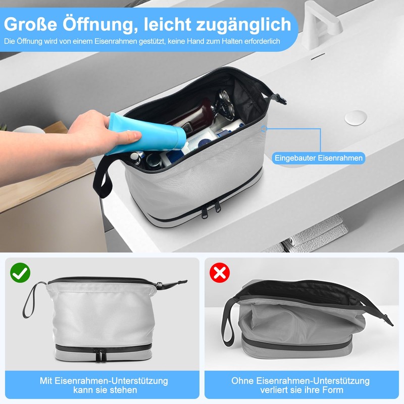 Lermende Transparent Toiletry Bag, Liquid Bag, Hand Luggage, TSA Approved