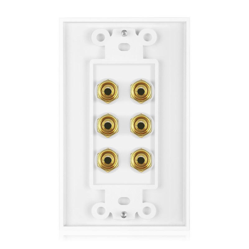 Banana Binding Post Two-Piece Coupler Inset Wall Plate for 3