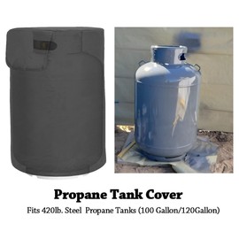 YardJoyliz 420LB Steel Propane Tank Cover Waterproof Heavy Duty Protective Covers for 100 120 Gallon Propane Tank
