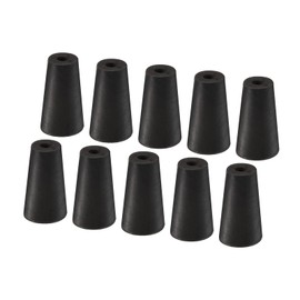 YOKIVE Pack of 10 Rubber Stoppers with Hole Conical Plugs with High Temperature Resistance Protection Hole Ideal for Laboratory Industry (Black, 10 mm to 15 mm)