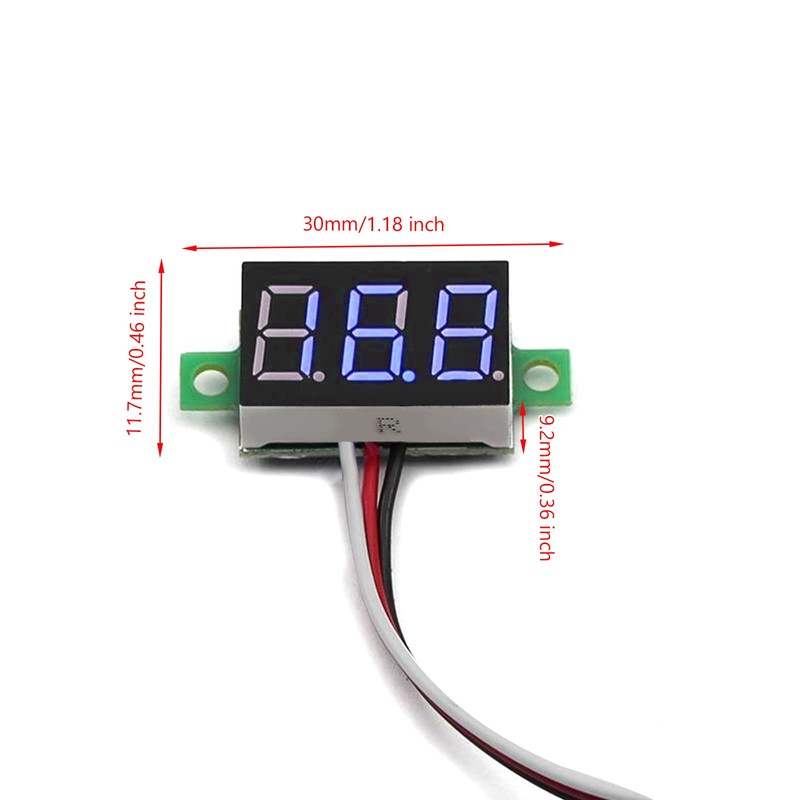 Artudatech LED Digital Voltmeter, 3 Wires, 0.28 Inch 4.0-40V 5