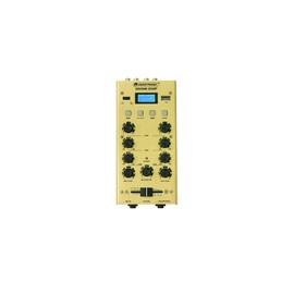 OMNITRONIC GNOME-202P Mini Mixer Gold 2-Channel DJ Mixer with Bluetooth and MP3 Player in Miniature Format Adjustable Microphone Input/Headphone Output via 6.3 mm Jack