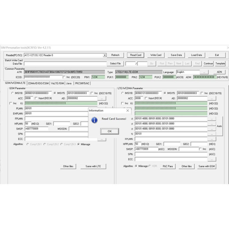 XCRFID,pocketmate,lte ICCID IMSI SIM Card Reader Writer Programmer 2FF 3FF