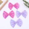 5" Glitter Purple Hair Bows for Girls Alligator Clips Sparkly