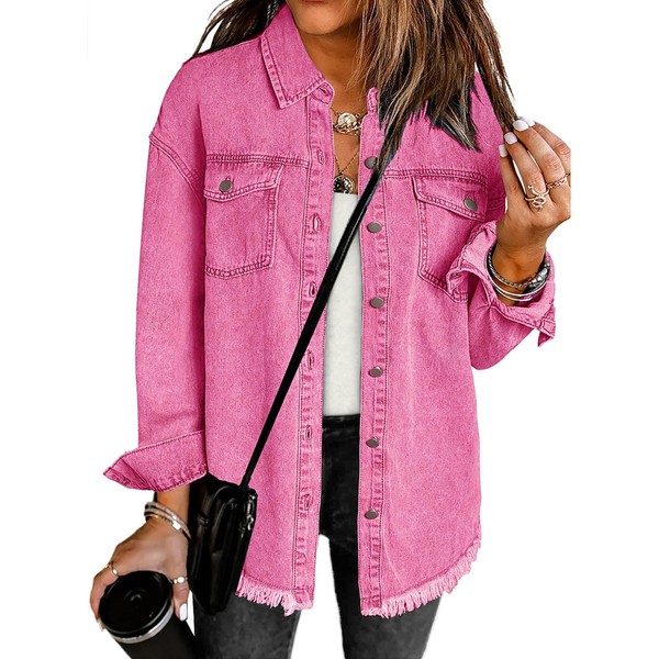 luvamia Womens Fashion Denim Jacket For Women Oversized Jean Jacket