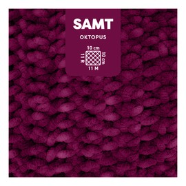 myboshi Velvet Wool Including Original myboshi Label in Leather Look Soft Chenille Yarn Ll. 100 m/50 g, for Amigurumi and Cushions, 100% Fluffy Polyester Purple (Octopus) 8 Balls