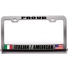 Customola Proud Italian American Nationality Patriotic Steel License Plate Frame