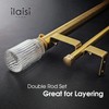 ILAISIHOME 1-1/8 Inch Diameter Gold Curtain Rods with Ribbed Glass
