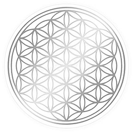 atalantes spirit Flower of Life Sticker Set L: 3 x 3 cm, 3 x 5 cm, 3 x 9 cm with Protective Varnish - Colour Silver - Transparent Film Sticker
