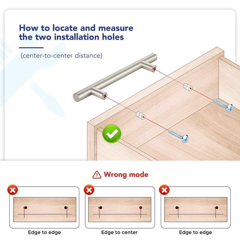 25 Pack Cabinet Handles with 5 Inch (128mm) Hole Center