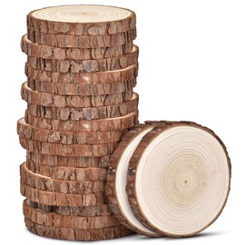 iDopick 30 Pack Natural Pine Wood Slices for Centerpieces, Crafts, Ornaments & DIY Projects (6-7cm)