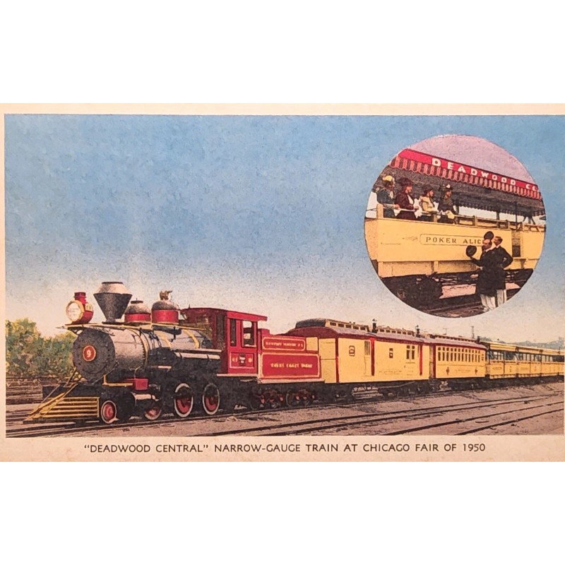 unknown 1950 Postcard~Deadwood Central Train At~1950 Chicago Worlds Fair. #-3403