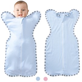 Saquito para Dormir para Niño de 0-6 Meses, Saco para Dormir Niño de 100% Algodon, Swaddle para Niño, Saco de Transición para Niño, Saco de Dormir para Niño Anti-Salto, Azul M