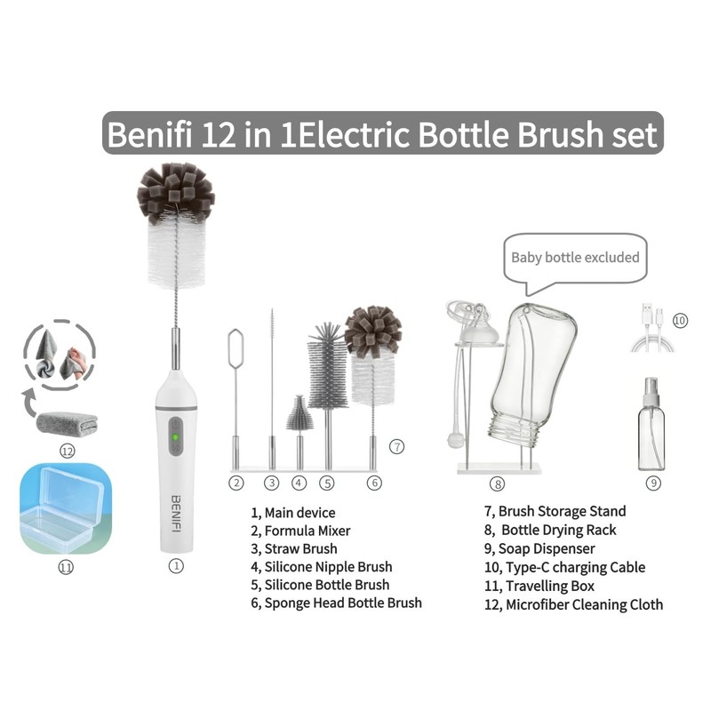 Benifi Electric Bottle Cleaner Pro, 11 in 1 Baby Bottle