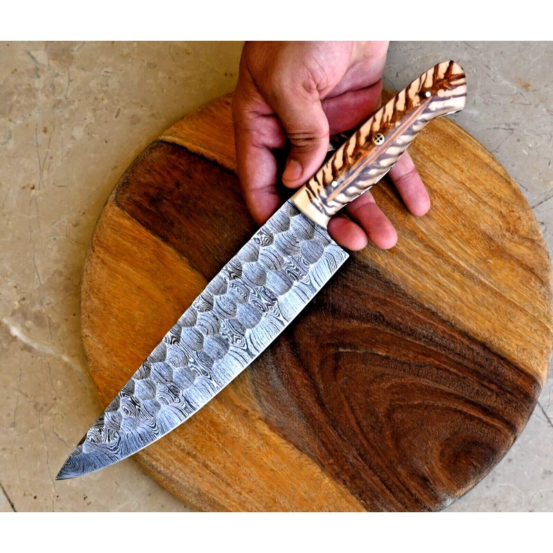 Damascus Custom HandMade Damascus Steel Chef Knife Hand Forged Blade