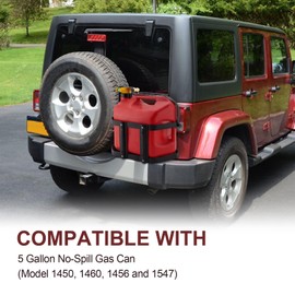 Racewill 5 Gallon Gas Can Holder, Metal Steel Fuel Container Mount Bracket Compatible with No-Spill Gas Can for Model 1450, 1460, 1456 and 1547