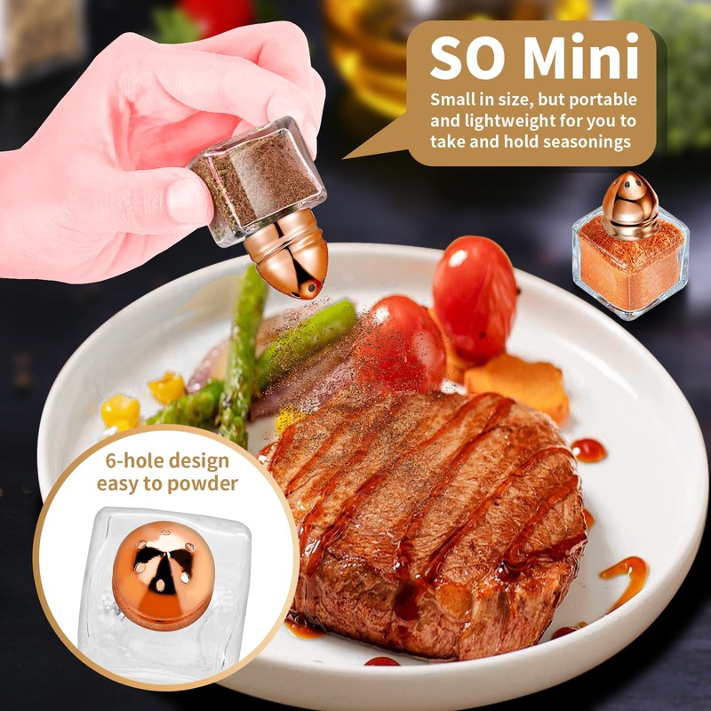 50 Pack Mini Salt and Pepper Shakers Bulk 0.5 Oz,