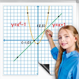 Laffunz Giant Magnetic XY Coordinate Grid Paper Dry Erase Large Graph Chart Board for Whiteboard, Elementary Middle High School Math Manipulatives Teacher Essentials Classroom Must Haves Supplies
