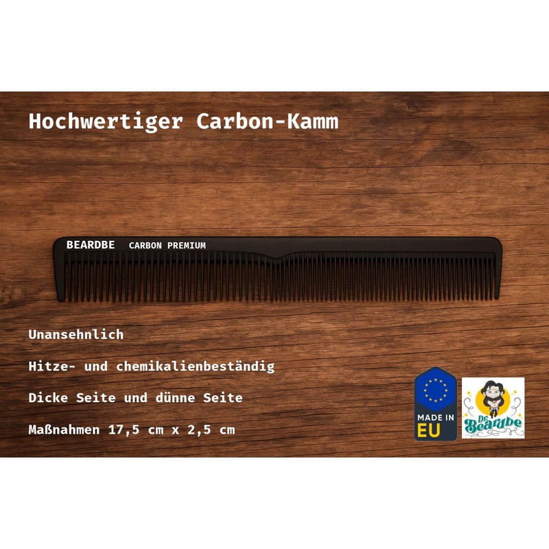 Beardbe Hair Comb, Unbreakable Premium Carbon Comb for Hair and