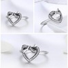 PAHALA 925 Strling Silver Bowknot Love Heart Crystals Finger Weeding