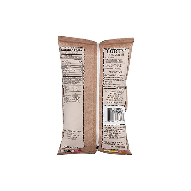 Dirty Kettle Potato Chip Sea Salted 2 Oz (Pack of