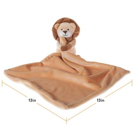 Apricot Lamb Stuffed Animals Security Blanket Yellow Lion Infant Nursery Character Blanket Luxury Snuggler Plush(Yellow Lion, 13 Inches)