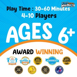 Kids Create Absurdity Funny Card Game for Kids Family Game Night Laugh Until You Cry- A Fun Fill in The Blank Card Game for Ages 6-12 Years Old