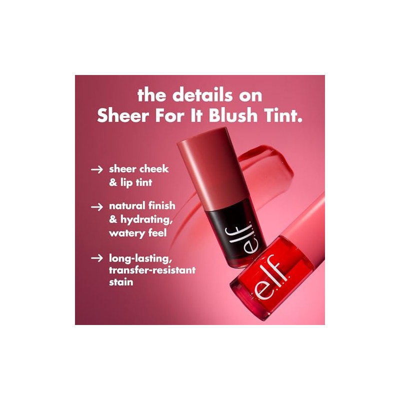 e.l.f. Tinta Sheer For It Blush Tint Left on Red