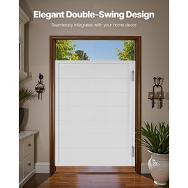 VEVOR Saloon Swinging Doors, 32" W x 42" H Single Swinging Cafe Interior Doors, Square Design Premium Pine Wood, with Hinges & Hardware Kit, Easy to Install, for Hallway Kitchen Bar Pub Entrance White