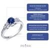 PEORA Created Blue Sapphire Women Ring 925 Sterling Silver, Enchanting