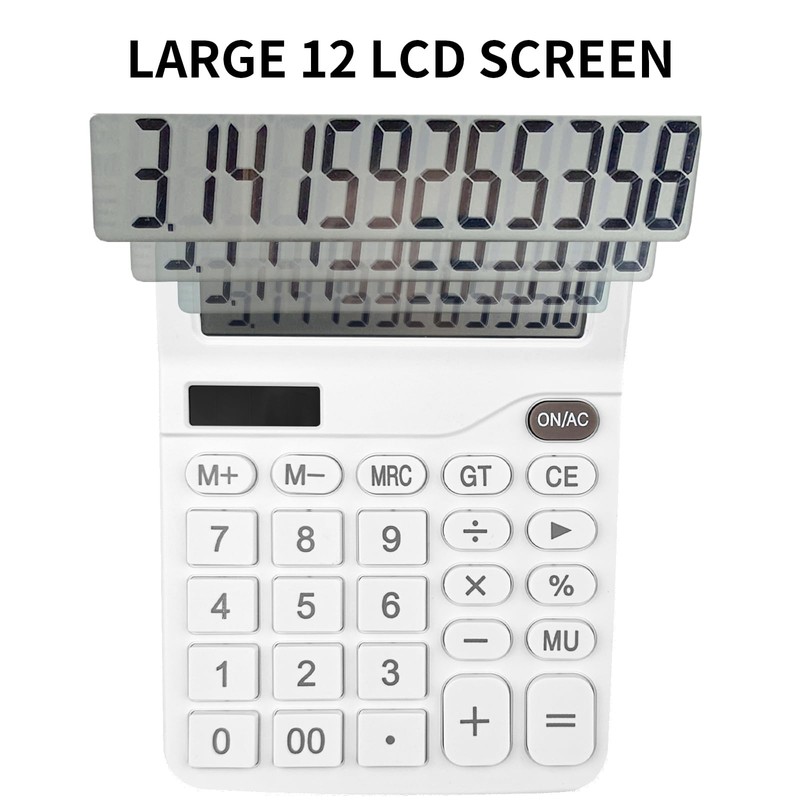 Gvolatee Calculator, Desktop Calculator with 12 Digit Large LCD Display,