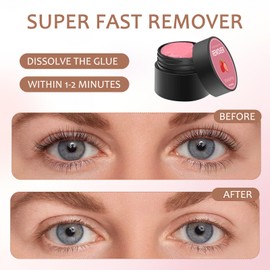 2Pcs Wimpernkleber Entferner Wimpern Remover Lash Remover Wimpernverlängerung Lash Extensions Entferner Schnelle Auflösung Geringe Reizung mit 20 Wattestäbchen (5g，Erdbeergeschmack)