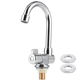 Single Cold Water Tap Basin Faucet 360 Degree Rotation 1/2in Mounting Thread for RV Motorhome