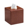 Square Tissue Box Cover, Luxury PU Leather Tissue Holder with