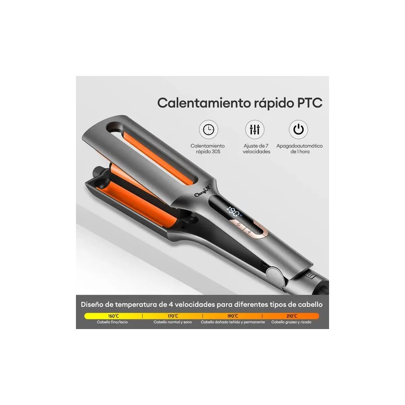 Waflera Cabello Rizador De Pelo Tenazas Profesional 20-32mm