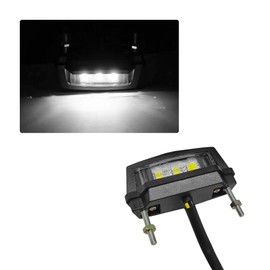 Wevdn Motorcycle LED License Plate Light 6K, 12V Universal Bright LED License Plate Lamp Rear Brake Taillight, Waterproof 6K Tail Light License Plate Mount Brake Lamp for Motorbike