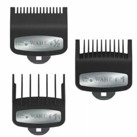 Wahl 3PC Set Wahl Clipper Premium Cutting Guides With Metal Clip #1/2, #1, & #1.5