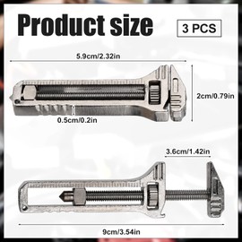 3pcs Compact Multitool Mini Wrench, Zinc Alloy Compact Multifunctional Silver Titanium Multi Tool Wrench Adjustable Wrench Alloy Multi-Tool Bottle Opener Screwdriver for Outdoor Activities