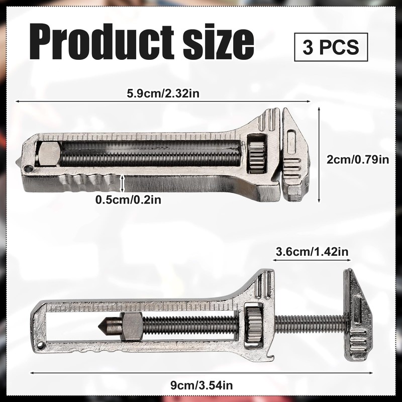 3pcs Compact Multitool Mini Wrench, Zinc Alloy Compact Multifunctional Silver