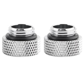 Richer-R 2 x Water Cooling G1 / 4 Screws, Copper Thread G1 / 4 Male to Female Extender Fitting Adapter Screw Seat 2 Pieces Set, for Computer Water Cooling Silver (7 mm)