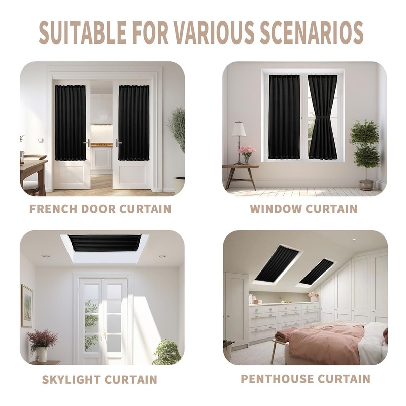 Vatge Front Door Curtains for Glass Window - Blackout Door
